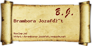 Brambora Jozafát névjegykártya
